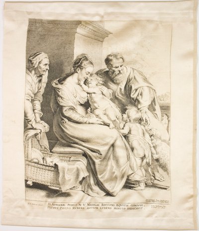 Die Heilige Familie mit Johannes und Elisabeth von Lucas Emil Vorsterman