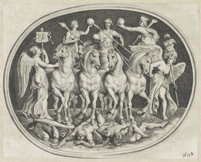Allegorischer Triumph von Kaiser Licinius Varie Figueri de Agati Antique von Lucas Vorsterman (I)