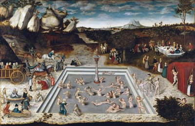 Der Jungbrunnen, von Lucas Cranach dem Älteren (1472-1553). Öl auf Holz von Lucas the Elder Cranach