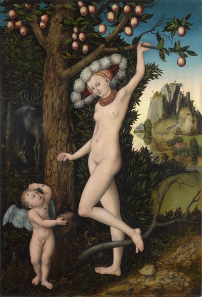 Venus und Amor, ca. 1525 von Lucas the Elder Cranach