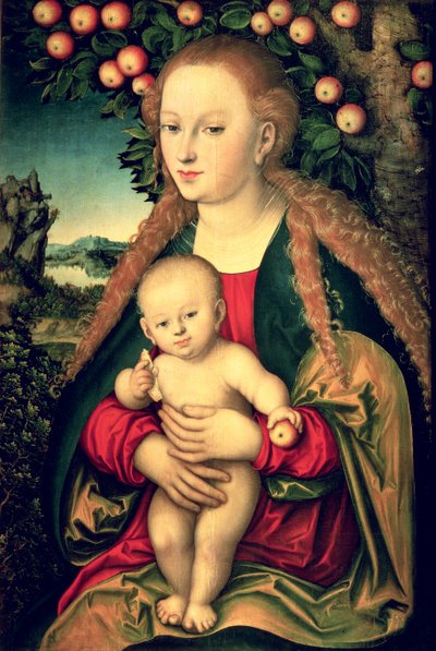 Jungfrau und Kind unter einem Apfelbaum von Lucas the Elder Cranach