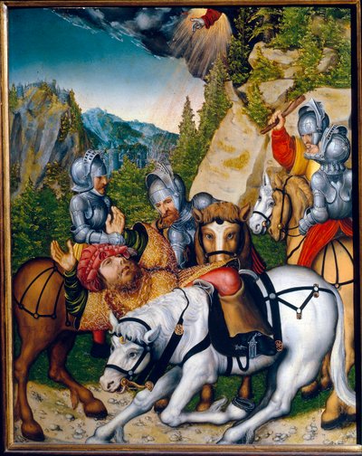 Die Bekehrung auf dem Weg nach Damaskus von Lucas the Younger Cranach