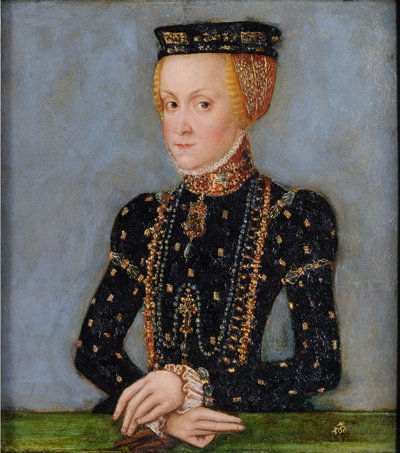 Porträt von Anna Jagiellon (1523-1596), Königin von Polen, um 1565 von Lucas the Younger Cranach