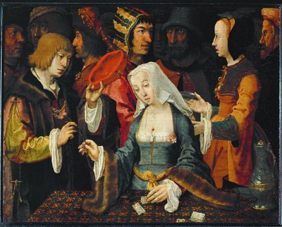 Die Kartenlegerin von Lucas van (studio of) Leyden