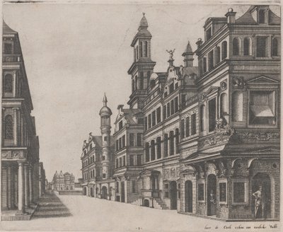 Perspektivische Ansicht einer Straße von Lucas van Doetechum and Johannes