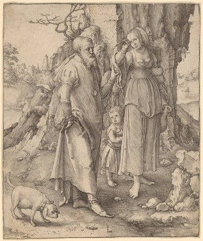 Abraham verstößt Hagar von Lucas van Leyden