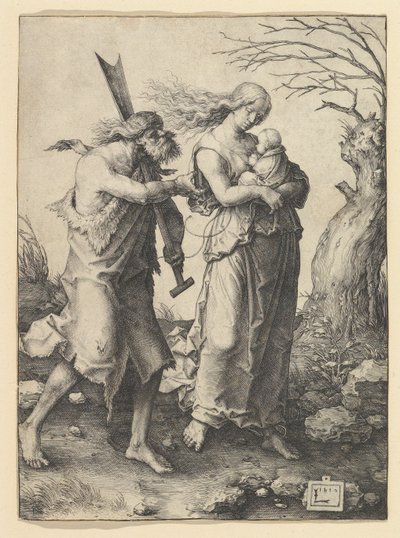 Adam und Eva nach der Vertreibung, 1510 von Lucas van Leyden