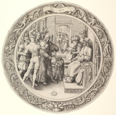 Christus vor Annas, aus der Kreisförmigen Passion, 1509 von Lucas van Leyden