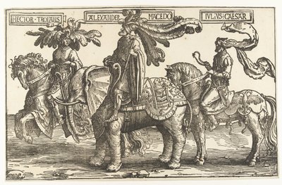 Die Helden Hector von Troja, Alexander der Große und Julius Caesar von Lucas van Leyden