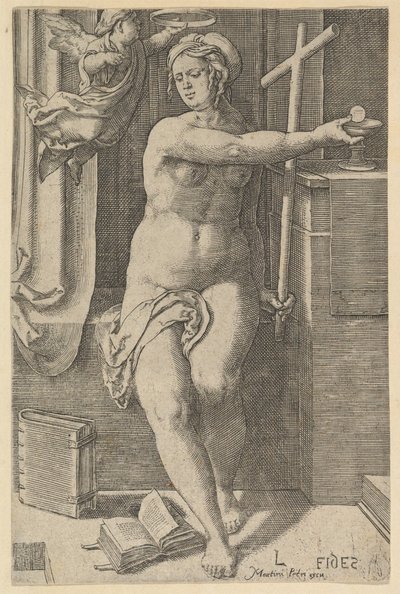 Glaube, aus der Serie Die Sieben Tugenden, 1530 von Lucas van Leyden