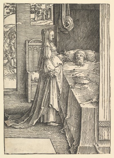 Isebel verspricht Naboths Weinberge König Ahab von Lucas van Leyden