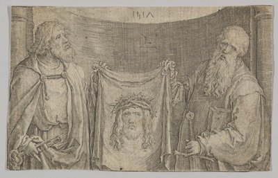 Die heiligen Petrus und Paulus mit dem Schweißtuch der Veronika von Lucas van Leyden