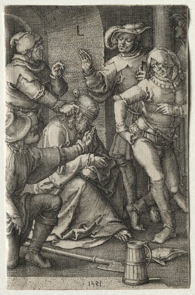 Die Passion: Die Verspottung Christi, 1521 von Lucas van Leyden