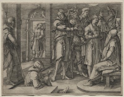 Die Geschichte von Joseph: Joseph deutet seinen Traum für Jakob, 1512 von Lucas van Leyden
