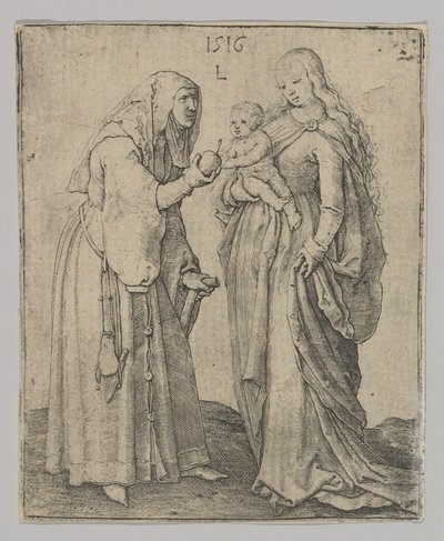 Die Jungfrau mit Kind und St. Anna, 1516 von Lucas van Leyden