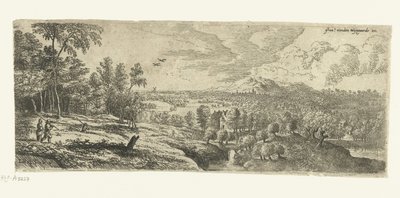 Landschaft mit Männern, die Stöcke tragen (Breite Landschaften) von Lucas van Uden