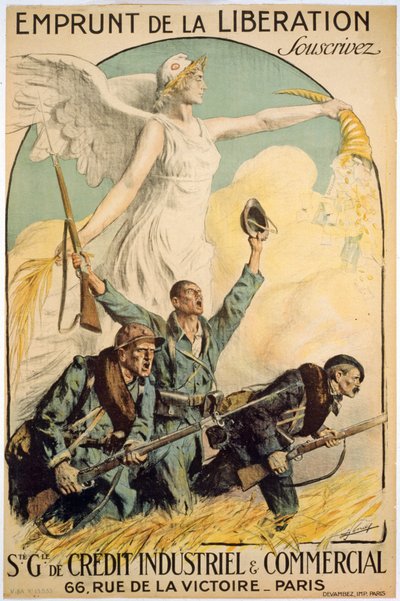 Emprunt de la Liberation, Souscrivez, Sté. Gle. de Crédit Industriel & Commercial, veröffentlicht in Paris, ca. 1917 von Lucien Hector Jonas