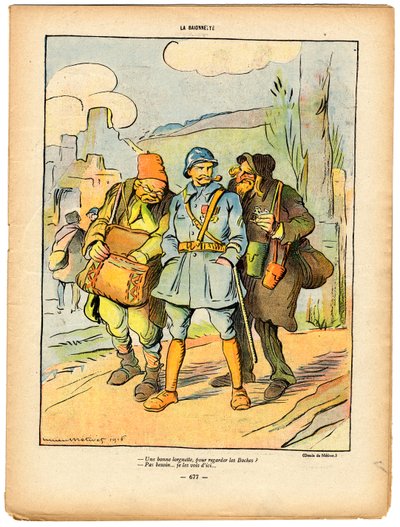 La Baionnette, Satirisch in Farben von Lucien Metivet