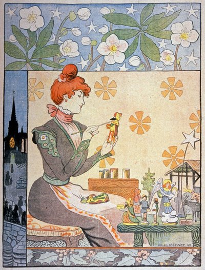 Malerei von Santons in der Provence. 1898 (Illustration) von Lucien Metivet