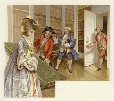 Illustration für Die Schule des Skandals (Chromolitho) von Lucius Rossi