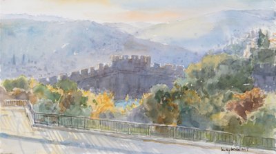Hügel jenseits der Stadt, Sonnenaufgang, Jerusalem von Lucy Willis