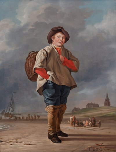 Ein Fischerjunge am Strand von Ludolf I Backhuysen