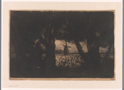 Holländische Winterlandschaft mit Windmühlen und Schlittschuhläufern von Ludovic Napoléon Lepic