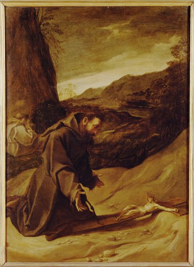 Der heilige Franziskus verehrt das Kruzifix von Ludovico Carracci