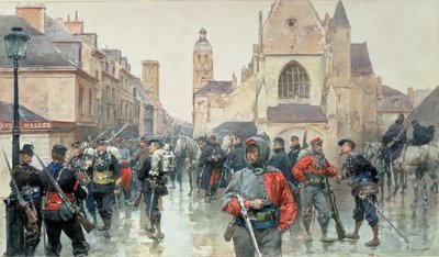 Eine Versammlung der Garibaldini und französischen Truppen in Tours von Ludovico Marchetti