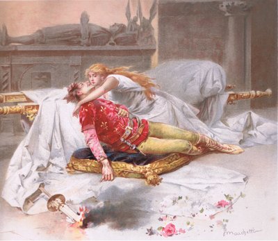 Geh, geh von hier, denn ich werde nicht weggehen., Illustration aus Romeo und Julia von Ludovico Marchetti