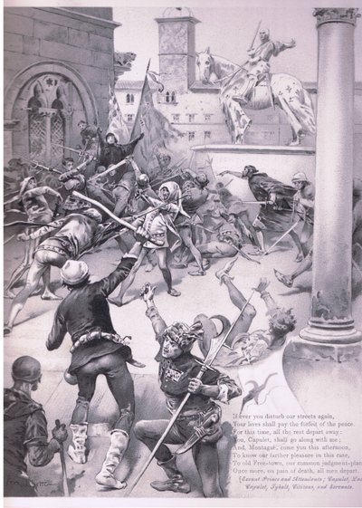 Wenn ihr jemals wieder unsere Straßen stört, Illustration aus Romeo und Julia von Ludovico Marchetti