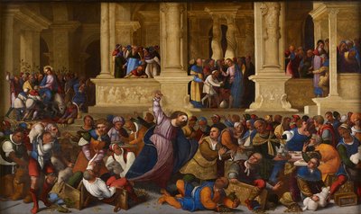 Christus vertreibt die Geldwechsler aus dem Tempel von Ludovico Mazzolino