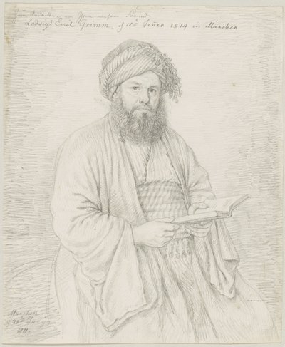 Der Karmeliterpater Wolfgang Bock in orientalischem Kostüm von Ludwig Emil Grimm