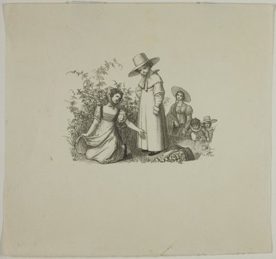 Familie mit Picknickkörben von Ludwig Ferdinand Schnorr von Carolsfeld