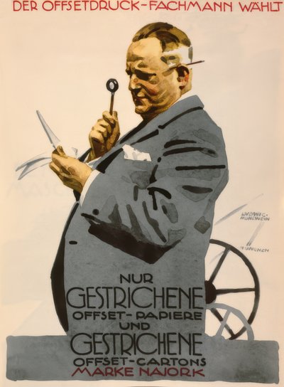Der Offsetdruck-Fachmann wählt nur gestrichene Offset-Papiere (..) Marke Najork von Ludwig Hohlwein