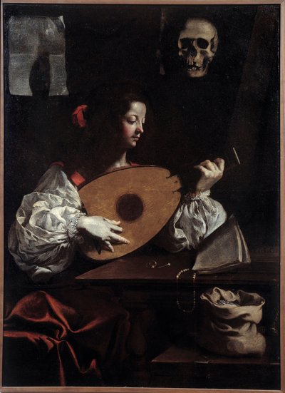 Lautenspieler. Gemälde (Vanitas) von Luigi Miradori (17. Jahrhundert) von Luigi Miradori