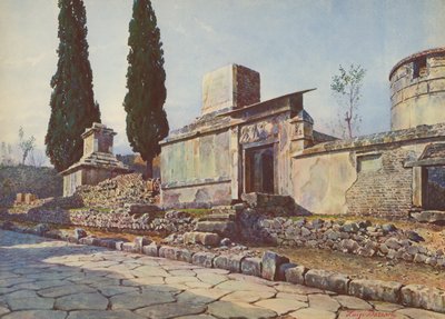 Pompeji: Via dei Sepolcri, Gräber und Zypressen von Luigi Bazzani