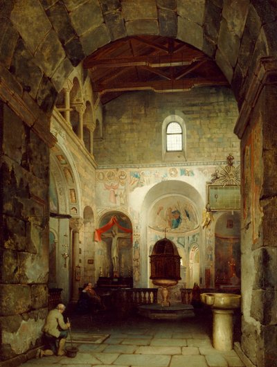 Das alte Baptisterium von Gravedona von Luigi Bisi