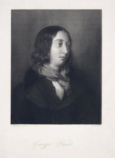 Porträt von George Sand, veröffentlicht 1837 von Luigi Calamatta