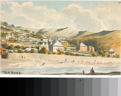 Blick über den Marassi-Hügel mit Glockenturm der Kirche Santa Margherita bei Genua von Luigi Garibbo