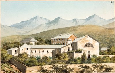 Ansicht über das Santuario Nostra Signora del Monte, Genua von Luigi Garibbo