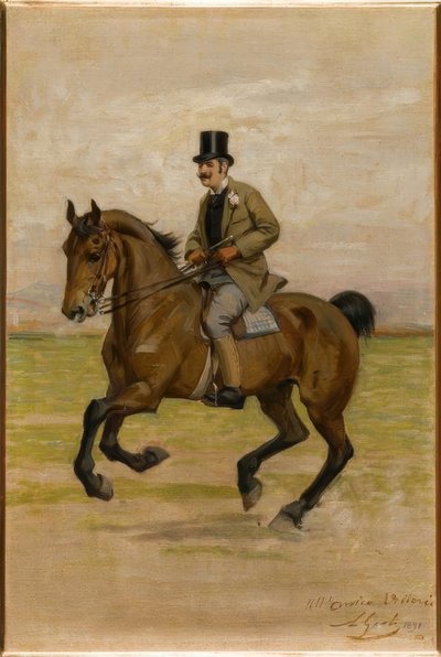 Vittorio Matteo Corcos zu Pferde von Luigi Gioli