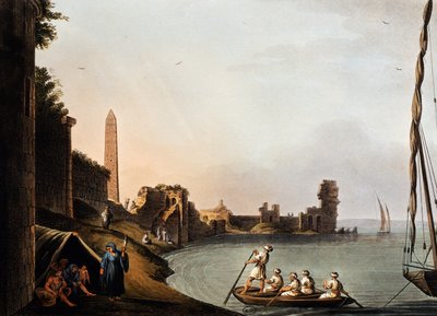 Alte Mauern und Obelisk von Kleopatra, Luigi Mayer (1755-1803), Gravur aus Vedute von Luigi Mayer