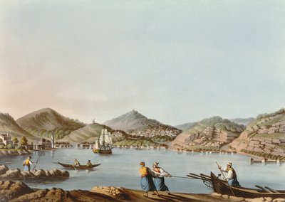Der westliche Hafen der Insel Samos, Platte 60 aus Ansichten in den osmanischen Herrschaftsgebieten, veröffentlicht von R. Bowyer, 1810 von Luigi Mayer