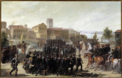 Die Eroberung der Stadt Peschiera del Garda durch die Piemontesen, 30. Mai 1848 von Luigi Morgari