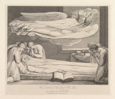 Der Tod des guten alten Mannes, aus Das Grab, ein Gedicht von Robert Blair, 1. März 1813 von Luigi Schiavonetti