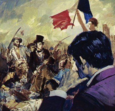 Die Französische Revolution inspirierte Delacroix, die Freiheit, die das Volk führt, zu malen von Luis Arcas Brauner