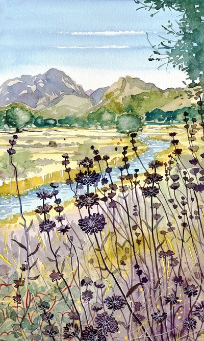 Bergfluss Wildblumen von Luisa Millicent