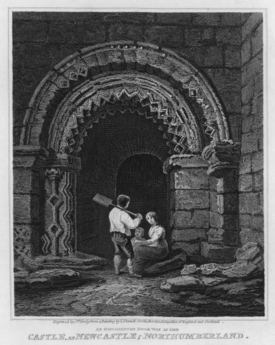 Ein verziertes Portal im Schloss, Newcastle, Northumberland von Luke (after) Clennell