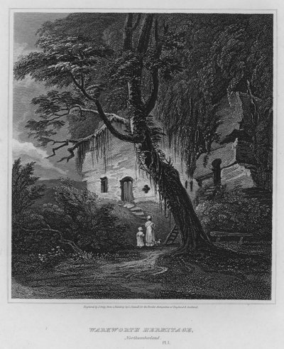 Warkworth Hermitage, Northumberland (Gravur) von Luke (after) Clennell